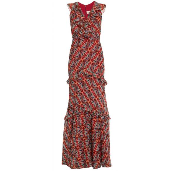 NEW SALONI women's gerorgette maxi dress in topaz - Picture 1 of 5